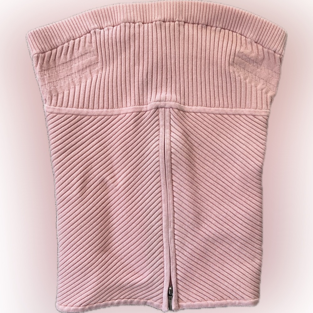 ✨ Vintage like new Bebe Y2K Bubblegum Pink Strapless Ribbed Tube Top